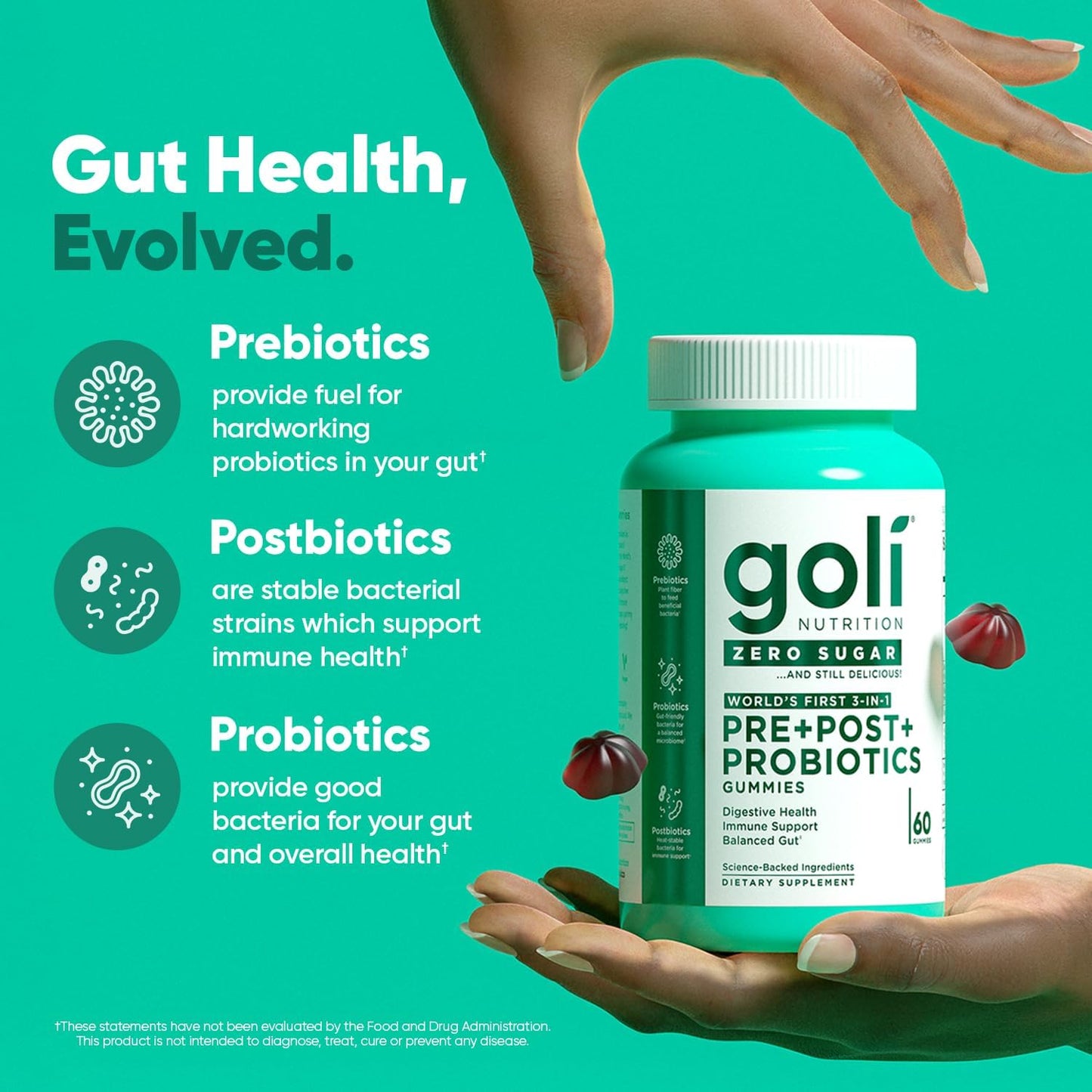 LyfeLabs™ Pre + Pro + Postbiotic Gummies Gut Health & Digestive Support (Trusted by USA doctors)